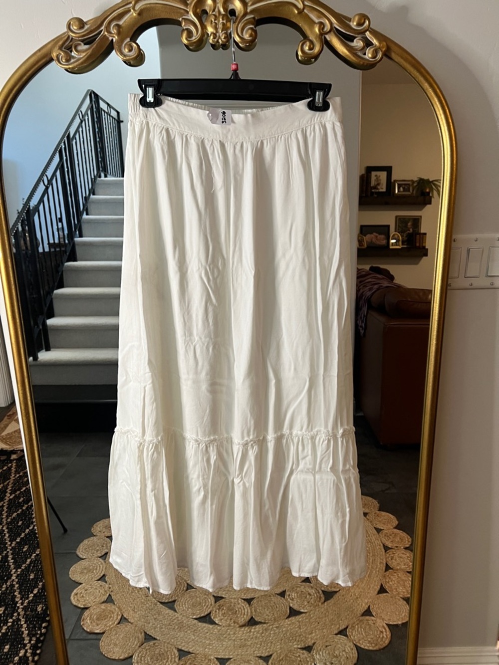 Splendid White Maxi Tiered Skirt
